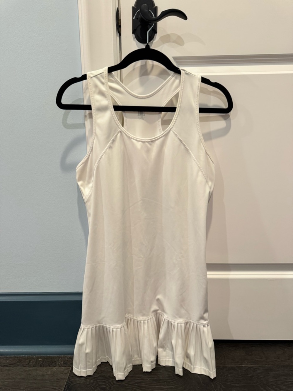 Tail White Sleeveless Ruffle Hem Tank Dress